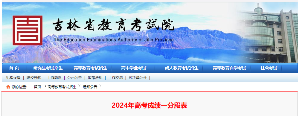 2024年吉林高考成绩一分段表  第1张