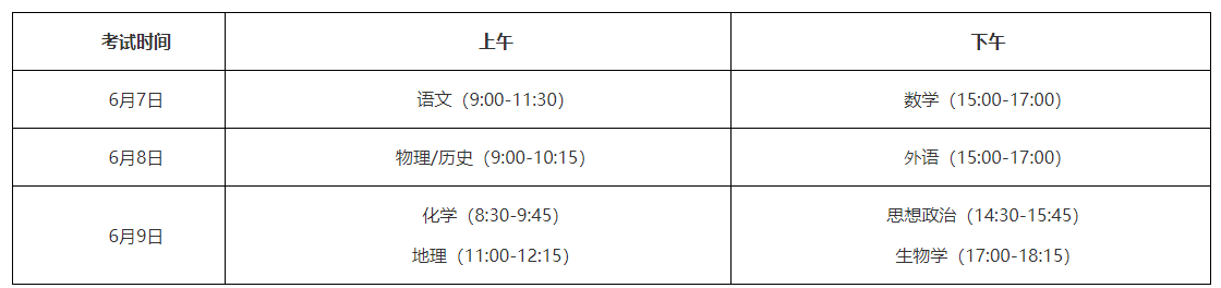 内蒙古包头高考时间2025年具体时间及科目安排  第1张